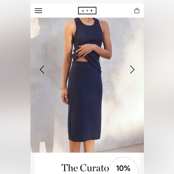 AYR Tops - AYR Navy Ribbed Tank Top